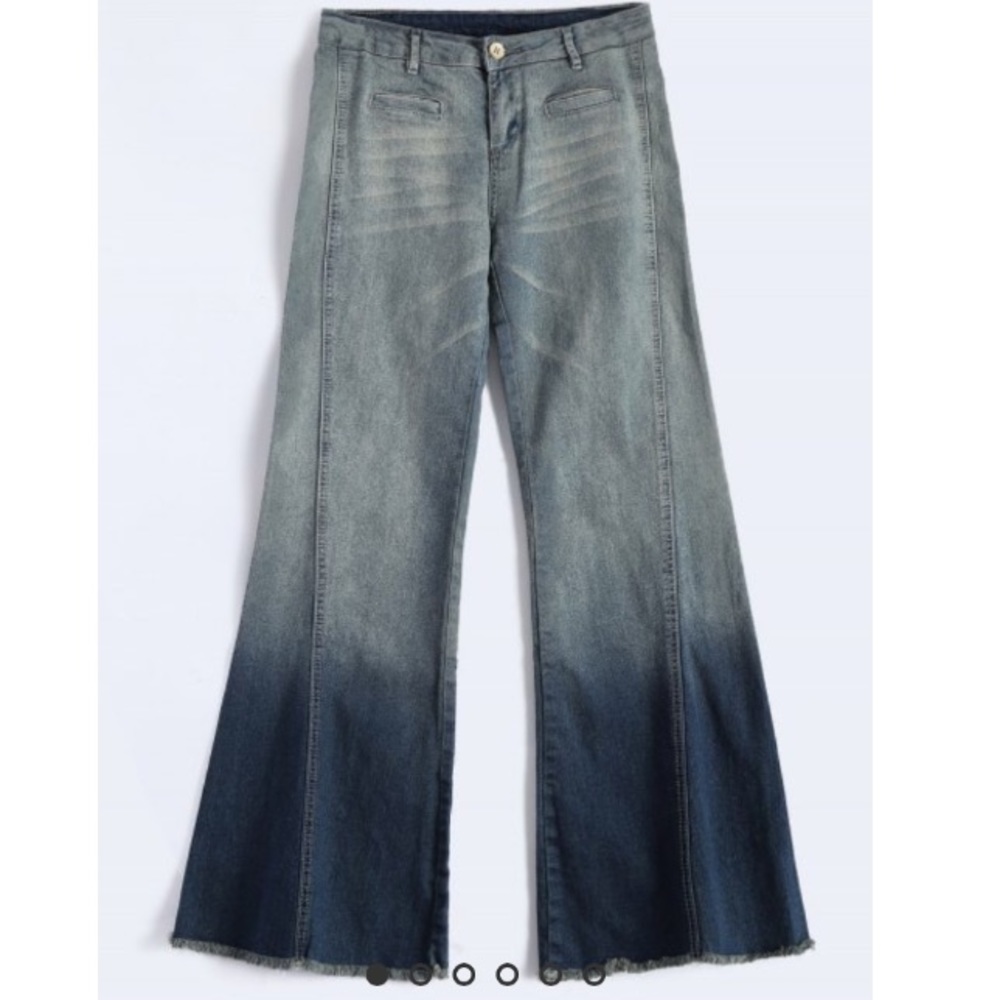 Vintage Extreme Flare Bell Bottom Dip Dye Jeans